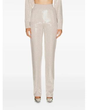 Burberry Pantaloni Con Paillettes - Bianco