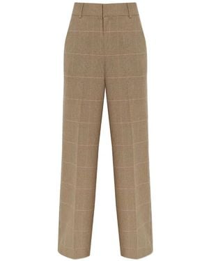Gestuz Evaldi Check Pattern Trousers - Natural