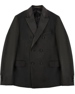 Slowear Doppelreihiges Sakko mit Klappentasche - Schwarz