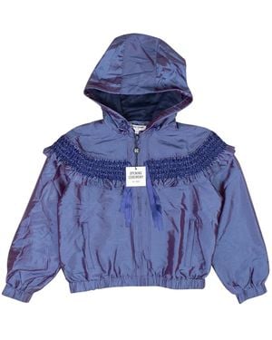 Opening Ceremony Smocked Ruffled Bomber Jacket - Blue