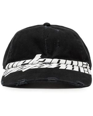 RRR123 Metanoia Graphic-Print Distressed-Brim Hat - Black