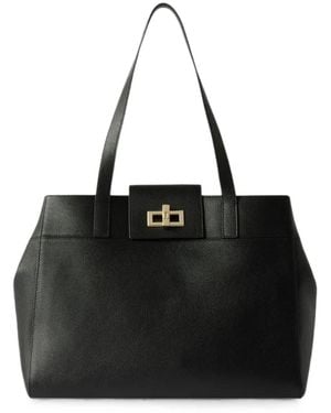 Furla Large Grainy-Leather Tote Bag - Black