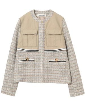 Undercover Tweed Paneled Jacket - White