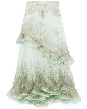 Zimmermann Crush Flutter Maxi Gonne Verde-Donna
