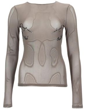 Jean Paul Gaultier Needles Mesh Top - Grey