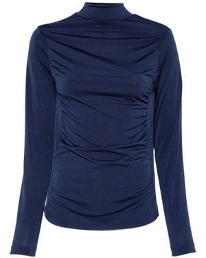 Homage Long-Sleeve Draped Top - Blue