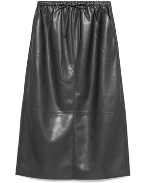 B+ AB Faux-Leather Skirt - Grey