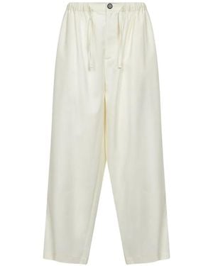 ROSE BURRITO Pantalon À Lien De Resserrage - White