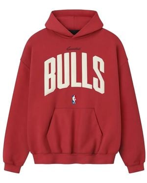 Fear Of God Essentials Bulls Logo-Print Hoodie - Red