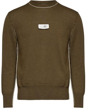MM6 by Maison Martin Margiela コントラストトリム セーター - グリーン
