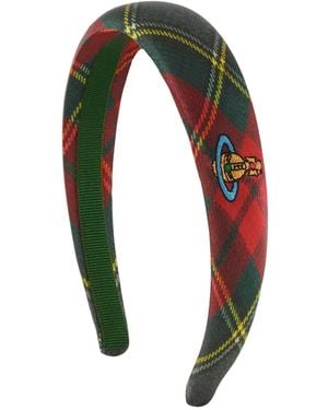 Vivienne Westwood Tartan Embroidered Headband - グリーン