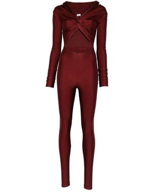 ANDAMANE Twist-Detail Cut-Out Jumpsuit - Red
