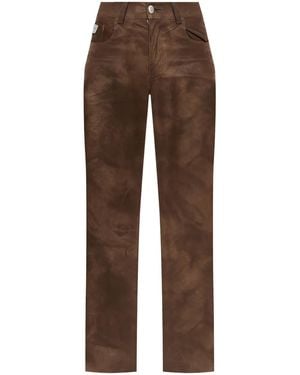 MISBHV Pantaloni Affusolati Con Placca Logo - Marrone
