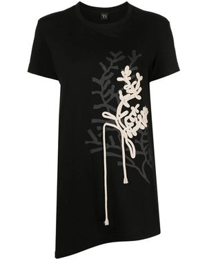 Y's Yohji Yamamoto T-Shirt Con Decorazione - Nero