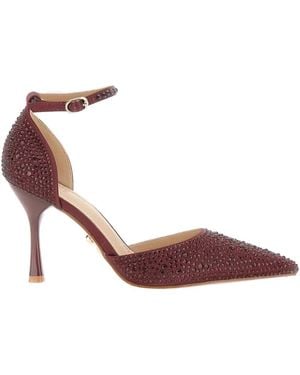 Twentyfourhaitch 90Mm Rhinestone-Embellished Ankle-Strap Pumps - Pink