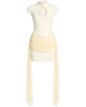 Axel 113 Vestido Corto Khy Drapeado Con Abertura - Blanco