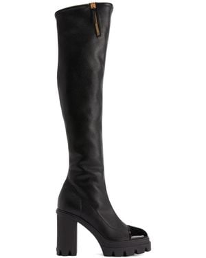 Giuseppe Zanotti Botas Con Plataforma Y Puntera Brillante - Negro