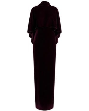 Alberta Ferretti Maxi-Jurk Met Cape Detail - Zwart