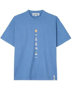 Sunnei Emoji T-Shirt - Blue