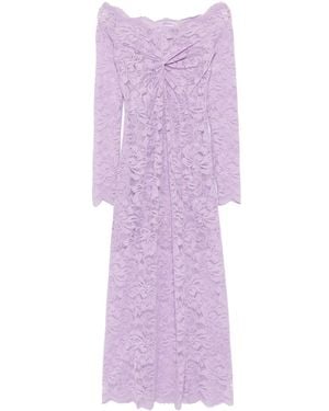 Rabanne Lace Off-Shoulder Dress - Purple