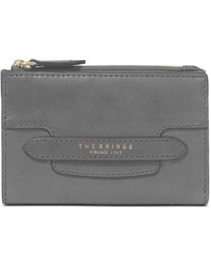 The Bridge Logo-Print Leather Wallet - Grey