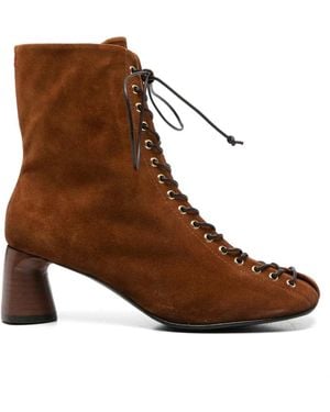 Halmanera Bottines En Daim À Lacets - Brown