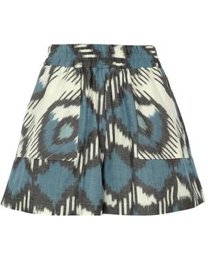 Punicana Geometric-Print Shorts - Blue