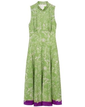 Shanghai Tang Midikleid Aus Maulbeerseide - Grün
