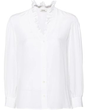 Sandro Ruffle-Detail Shirt - White
