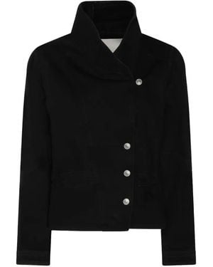 Isabel Marant Asymmetric-Fastening Denim Jacket - Black