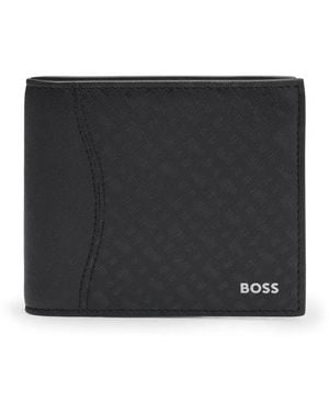 BOSS Textured Bifold Wallet - Black