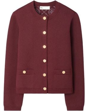 Tory Burch Kendra Pockets Button Cardigan - Red