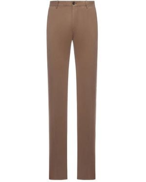 Incotex Cotton Straight-Leg Pants - Brown