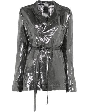 SAPIO Veste À Taille Ceinturée - Grey