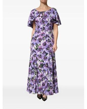 Dolce & Gabbana Floral-Print Maxi Dress - Purple