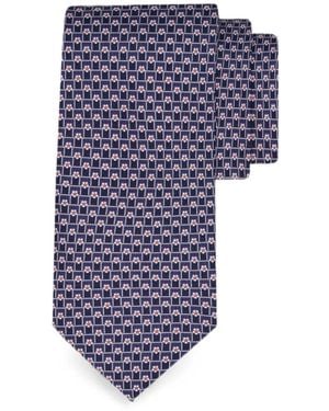Ferragamo Tournament Patterned Tie - Blue