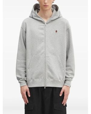 A Bathing Ape One Point Ape Head Shark Zip-Up Hoodie - Grey