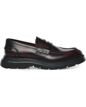 Giuliano Galiano Mocassins En Cuir À Semelle Épaisse Bryan - Black