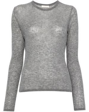 ELEH Ribbed-Knit Sequin-Embellished Sweater - Gray
