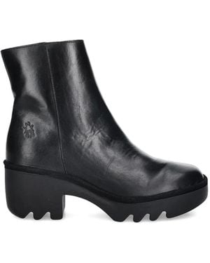 Fly London Side-Zip Platform Boots - Black