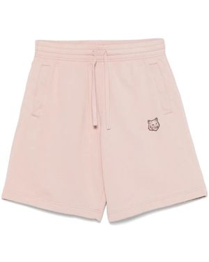 Maison Kitsuné Bold Fox Head-Patch Shorts - Pink