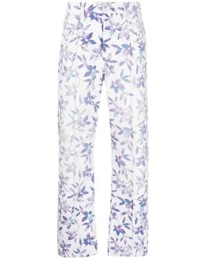 Isabel Marant Floral-print Straight-leg Trousers - Blue