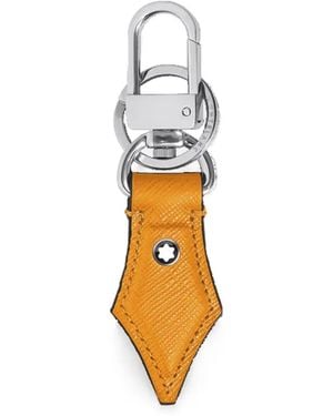 Montblanc Nib-Shape Leather Keyring - Metallic