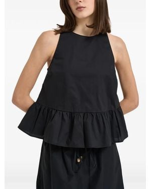 Liu Jo Ruffled Peplum Top - Black