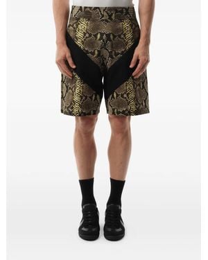 Givenchy Snakeskin Print Bermuda Shorts - Black