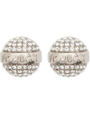 Fiorucci Boucle D'Oreille Serti De Cristaux - Blanc