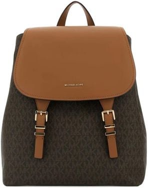 MICHAEL Michael Kors Quinn Monogram Buckle-Detail Backpack - Brown
