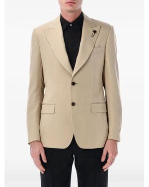 Lardini Button Notched Lapel Jacket - Natural