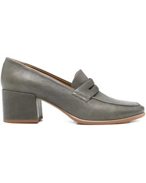 STURLINI FIRENZE 55Mm Block-Heel Penny-Slot Loafers - Grey