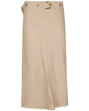 Pinko Eyelet-Embellished Belted Skirt - Natural